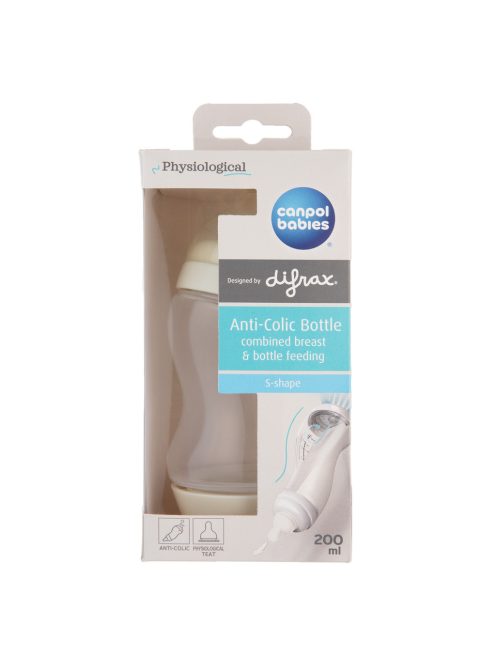 Canpol babies S-alakú, széles nyakú, anti-kólikás cumisüveg, 200 ml