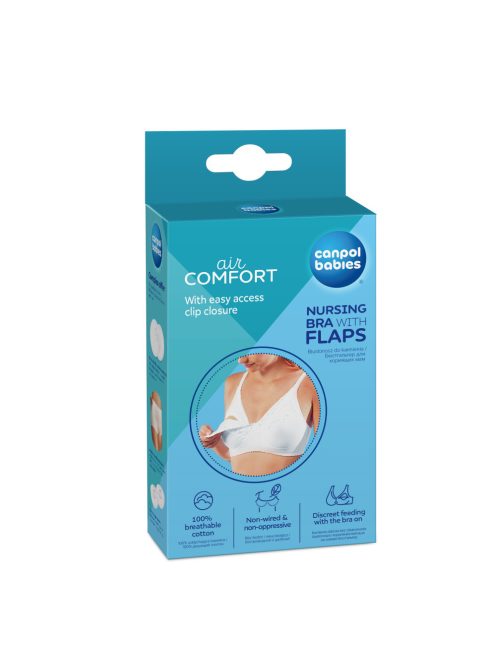 Canpol babies Szoptatós melltartó patentokkal, 100% pamut, 80DD, fehér