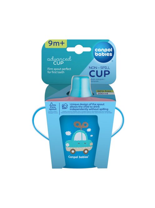 Canpol babies Csöpögésmentes pohár, kemény, 250 ml, TOYS - kék