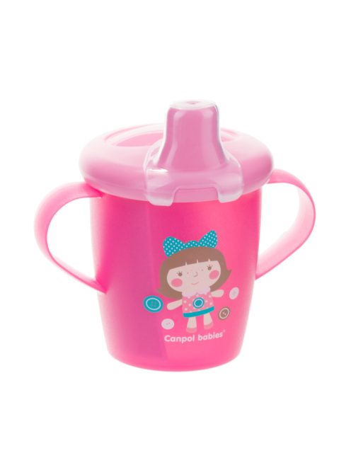 Canpol babies Csöpögésmentes pohár, kemény, 250 ml, TOYS - rózsaszín