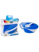 Canpol babies Tál kanállal és fedéllel, 350ml, LITTLE COW - kék
