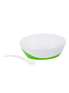   Canpol babies Tál kanállal és fedéllel, 350ml, LITTLE COW - zöld