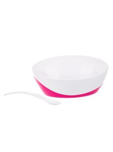   Canpol babies Tál kanállal és fedéllel, 350ml, LITTLE COW - rózsaszín