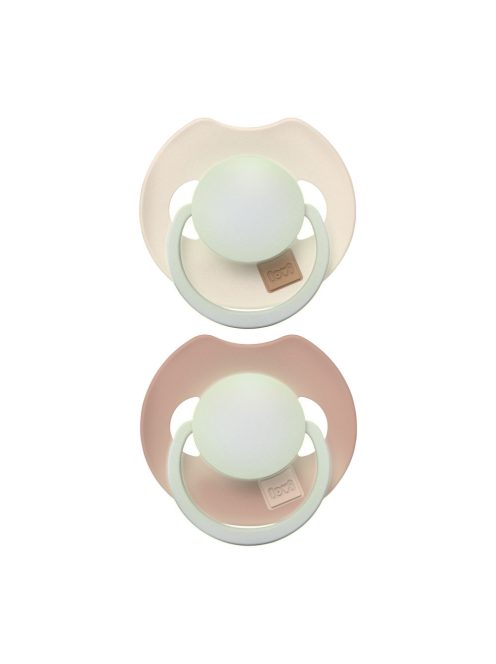 LOVI Világító dinamikus szilikon cumi PRIME 6-18hó 2db - Ivory/Blush