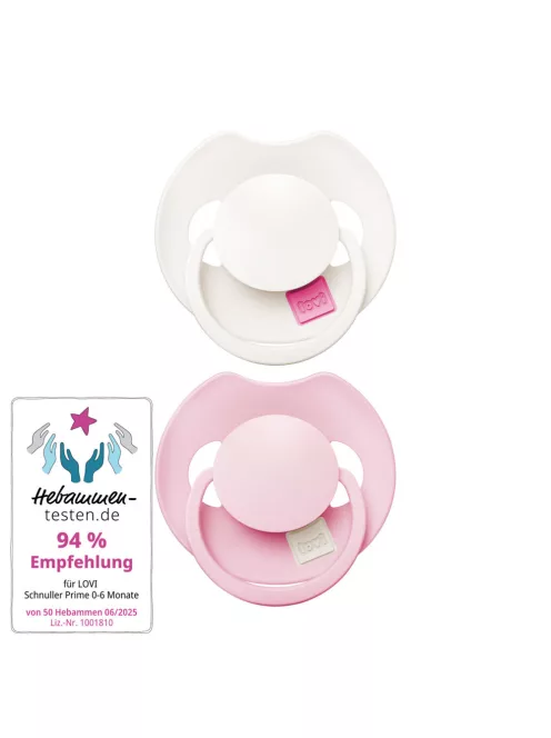 LOVI PRIME Tutti Frutti szilikon dinamikus cumi 0-6hó 2db Rose/Rose Cream
