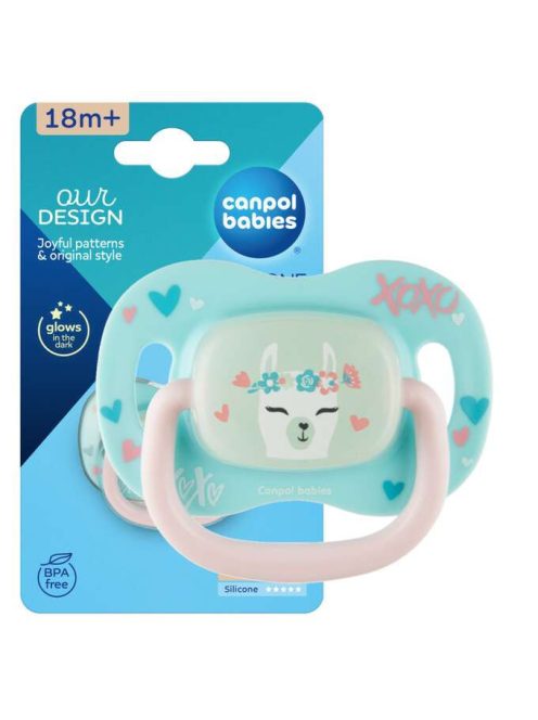 Canpol babies Szilikon szimmetrikus cumi, 18hó+, 1db, EXOTIC ANIMALS, láma