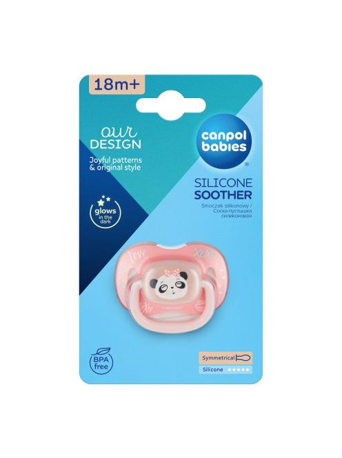 Canpol babies Szilikon szimmetrikus cumi, 18hó+, 1db,  EXOTIC ANIMALS, panda