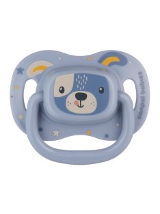   Canpol babies Szimmetrikus szilikon cumi, 0-6hó, 1db, CUTE ANIMALS - kék
