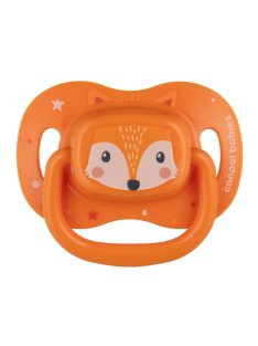   Canpol babies Szimmetrikus szilikon cumi, 0-6hó, 1db, CUTE ANIMALS - narancs