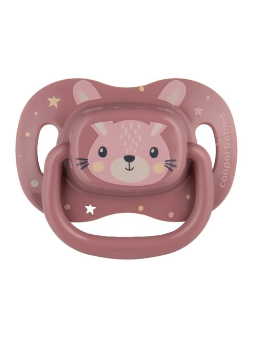 Canpol babies Szilikon szimmetrikus cumi, 0-6hó, 1db, CUTE ANIMALS - pink