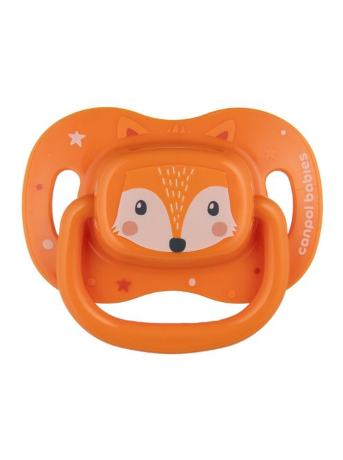 Canpol babies Szilikon szimmetrikus cumi, 6-18hó, 1db, CUTE ANIMALS - narancs