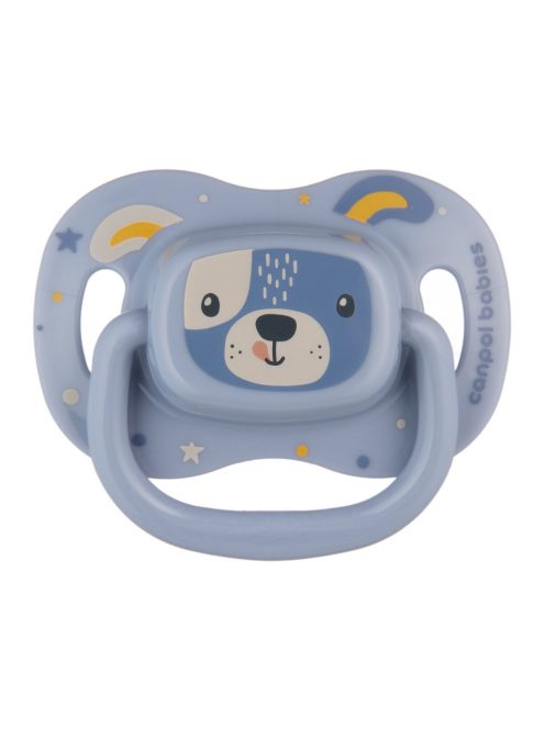 Canpol babies Szilikon szimmetrikus cumi, 18hó+, 1db, CUTE ANIMALS - kék
