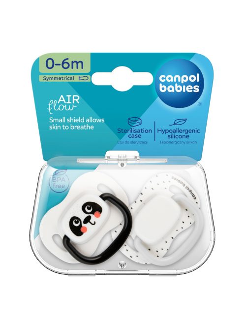Canpol babies Szilikon szimmetrikus cumiszett, BabiesBoo, 0-6 hó, 2db, fehér