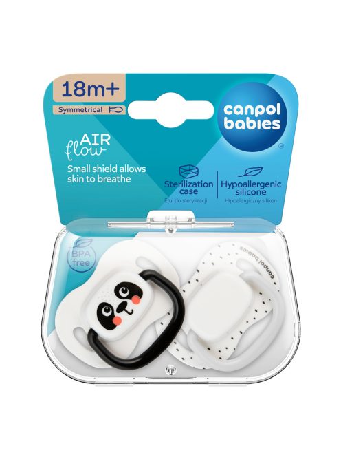 Canpol babies Szilikon szimmetrikus cumiszett, BabiesBoo, 18hó+, 2db, fehér