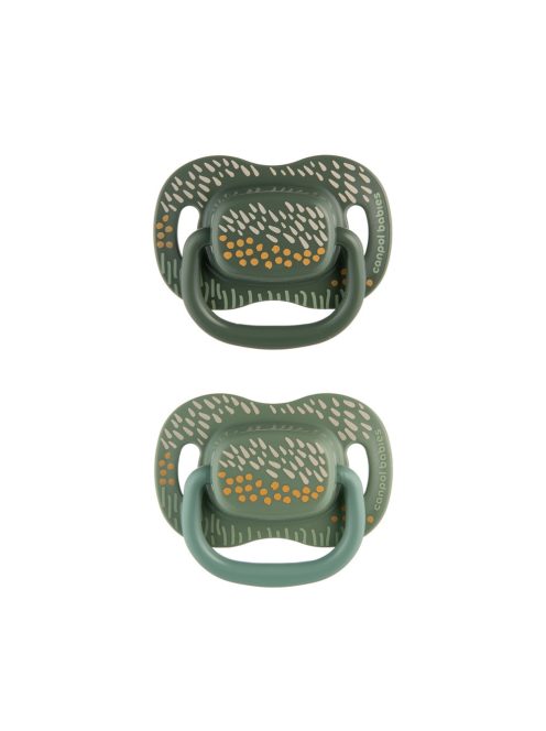 Canpol babies Szilikon szimmetrikus cumiszett, 0-6hó, 2db, MOUNTAINS - zöld