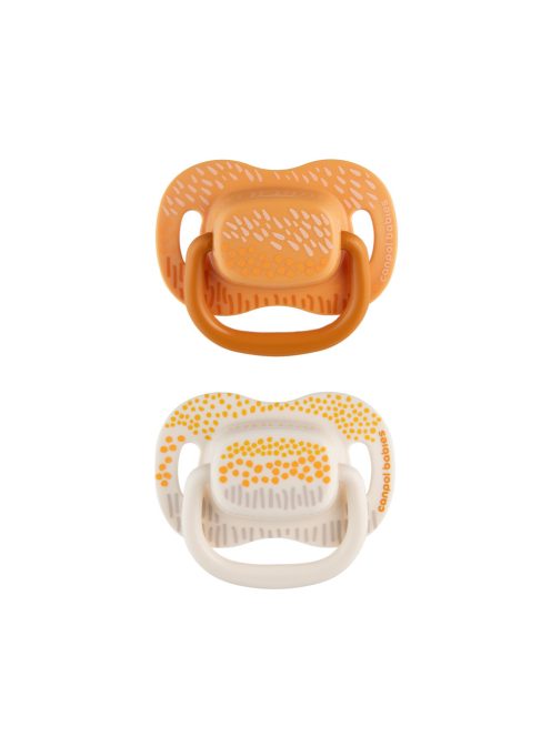 Canpol babies Szilikon szimmetrikus cumiszett, 18hó+, 2db, MOUNTAINS - sárga