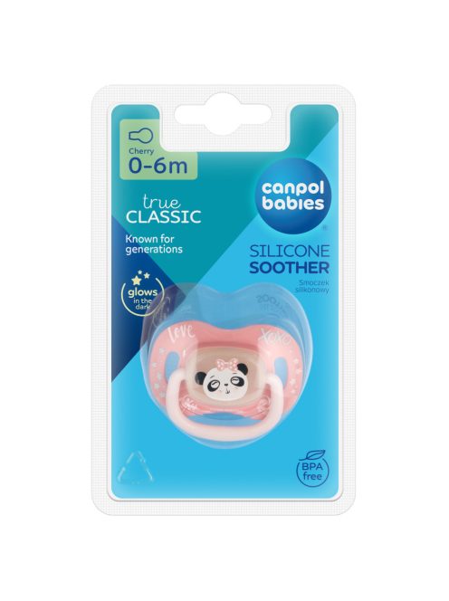 Canpol babies Szilikon cseresznye alakú cumi EXOTIC ANIMALS 0-6hó - panda