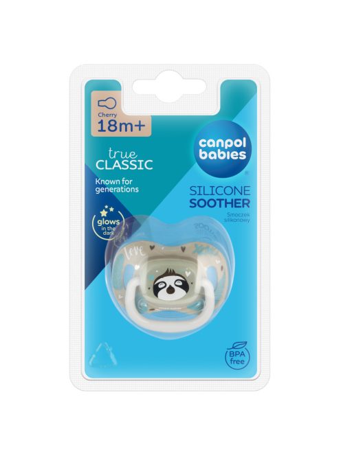 Canpol babies Szilikon cseresznye alakú cumi EXOTIC ANIMALS 18hó+ - lajhár