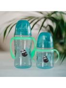 Canpol babies Szilikon ivócsőrős tanulópohár, világító fogantyúval, EXOTIC ANIMALS, 240 ml, kék