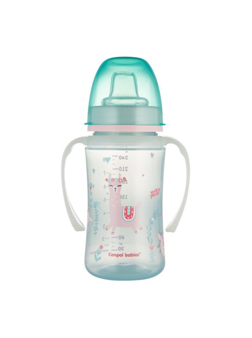 Canpol babies Szilikon ivócsőrős tanulópohár, 240 ml, EXOTIC ANIMALS - zöld