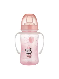   Canpol babies Szilikon ivócsőrős tanulópohár, 240 ml, EXOTIC ANIMALS - pink