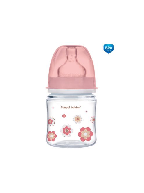 Canpol babies Anti-kólikás cumisüveg, EasyStart, NEWBORN BABY, 120 ml - rózsaszín