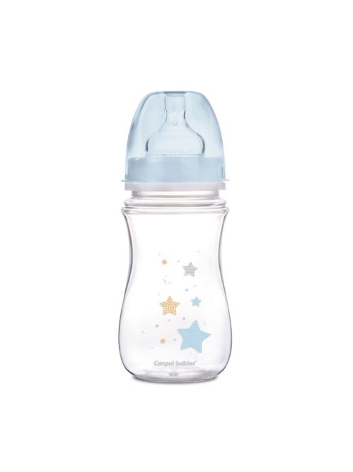 Canpol babies Anti-kólikás cumisüveg, EasyStart, NEWBORN BABY, 240 ml - kék