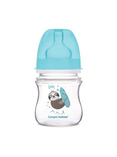   Canpol babies Anti-kólikás cumisüveg, EasyStart, EXOTIC ANIMALS, 120 ml - kék