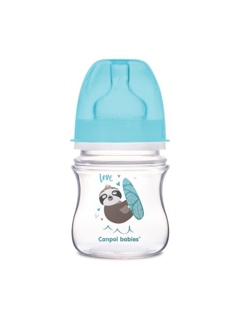 Canpol babies Anti-kólikás cumisüveg, EasyStart, EXOTIC ANIMALS, 120 ml - kék
