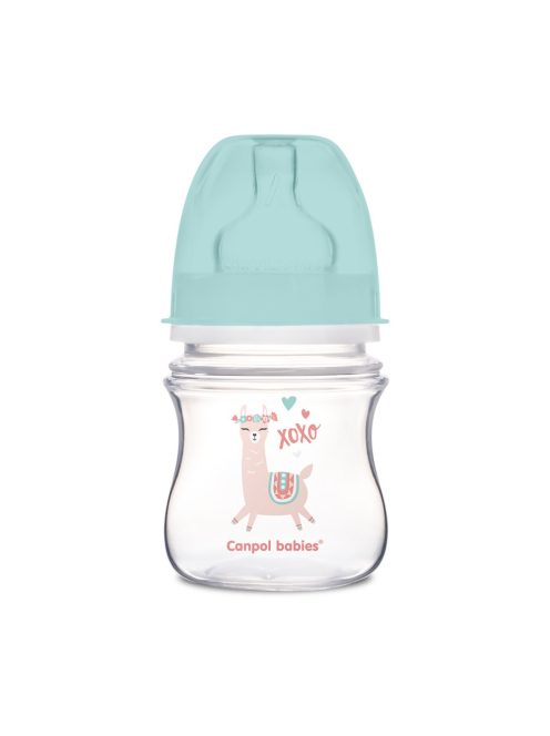 Canpol babies Anti-kólikás cumisüveg, EasyStart, EXOTIC ANIMALS, 120 ml - zöld
