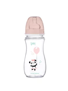   Canpol babies Anti-kólikás cumisüveg, EasyStart, EXOTIC ANIMALS, 300 ml - rózsaszín