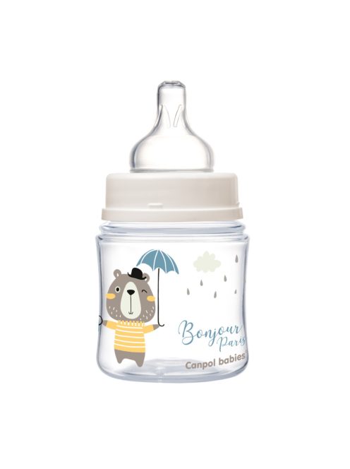 Canpol babies Anti-kólikás cumisüveg, EasyStart, 120 ml, BONJOUR PARIS - kék
