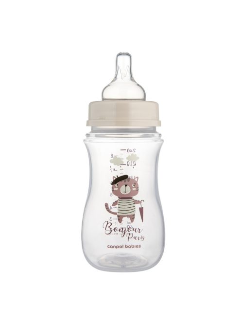 Canpol babies Anti-kólikás cumisüveg, 240 ml, Easy Start, BONJOUR PARIS - pink