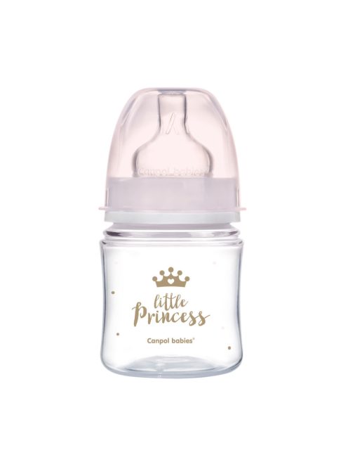 Canpol babies Anti-kólikás cumisüveg, EasyStart, ROYAL BABY, 120 ml - pink
