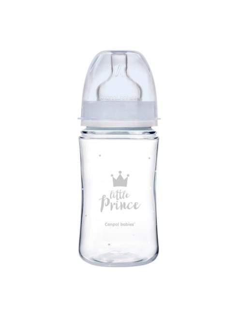 Canpol babies Anti-kólikás cumisüveg, EasyStart, ROYAL BABY, 240 ml - kék