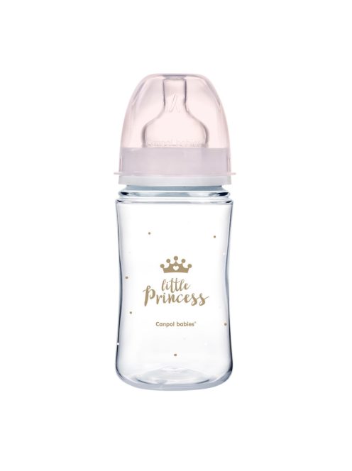 Canpol babies Anti-kólikás cumisüveg, EasyStart, ROYAL BABY  240 ml - pink