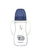 Canpol babies Anti-kólikás cumisüveg, világító fogantyúval, EasyStart, SLEEPY KOALA, 300 ml - kék