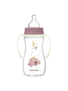   Canpol babies Anti-kólikás cumisüveg, világító fogantyúval, EasyStart, SLEEPY KOALA, 300 ml - pink
