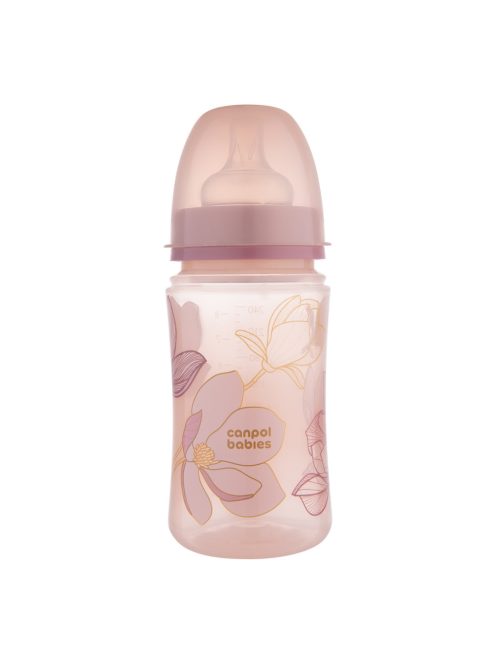 Canpol babies Anti-kólikás cumisüveg, EasyStart, GOLD, 240 ml - pink