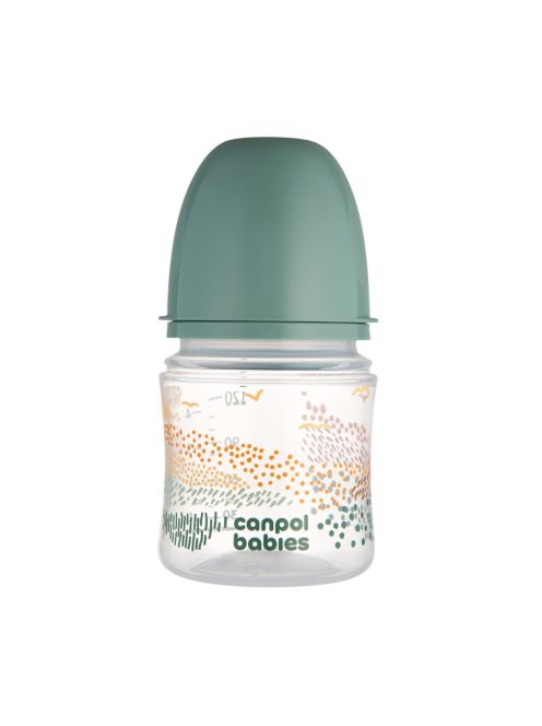 Canpol babies Anti-kólikás cumisüveg, EasyStart, MOUNTAINS, 120 ml - zöld