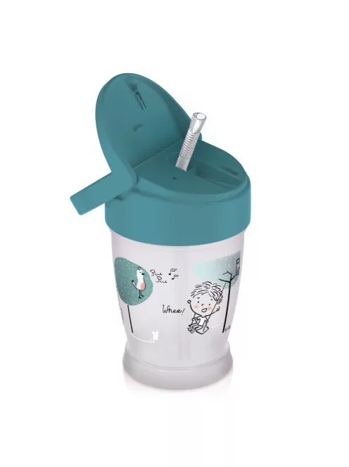 LOVI Szívószálas itatópohár JUNIOR 250 ml 11hó+ Lovely - fiú