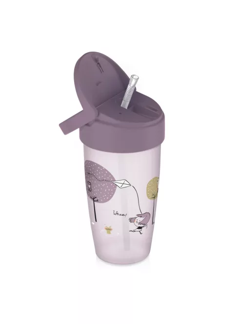 LOVI Szívószálas itatópohár ACTIVE 350 ml - Lovely girl