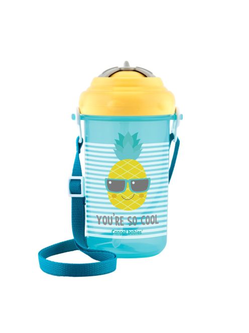 Canpol babies Sport itatópohár, flip-top, szilikon szívószállal, 400 ml, SO COOL, sárga