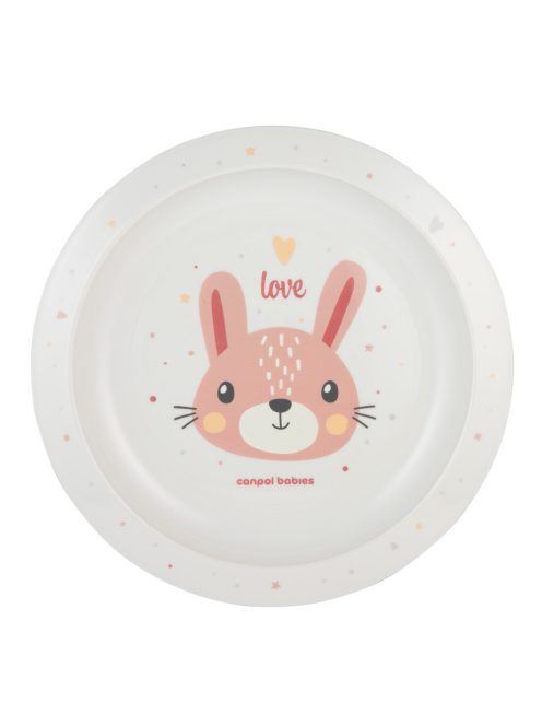 Canpol babies Műanyag tányér, CUTE ANIMALS, nyuszi