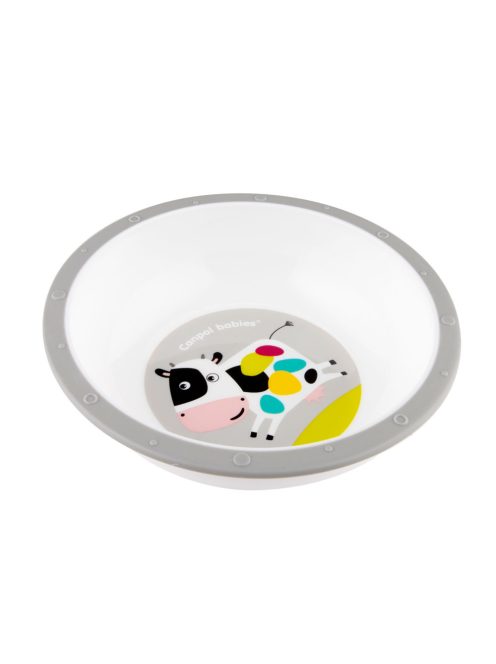 Canpol babies Műanyag tál csúszásmentes aljjal, 270ml, tehénke 
