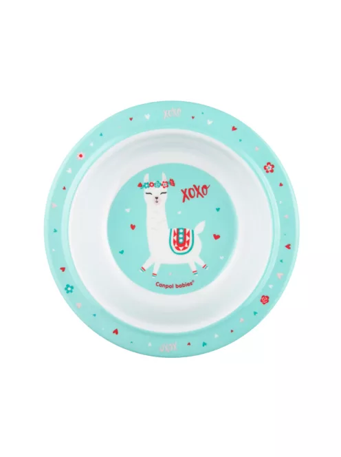 Canpol babies Melamine tál tapadókoronggal, 270ml, EXOTIC ANIMALS - türkiz