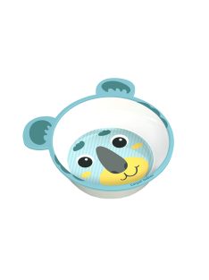   Canpol babies Csúszásgátló tál, melamin, 490ml, HELLO LITTLE - kék