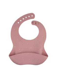 Canpol babies Szilikon előke zsebbel, DOTS - pink