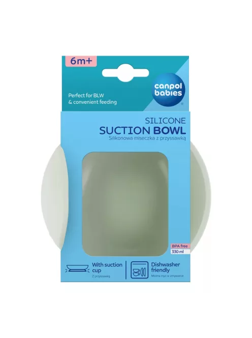 Canpol babies Szilikon tál tapadókorongal, 330ml, zöld