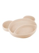 Canpol babies Szilikon osztott tányér, tapadókoronggal, Mackó - krémszín